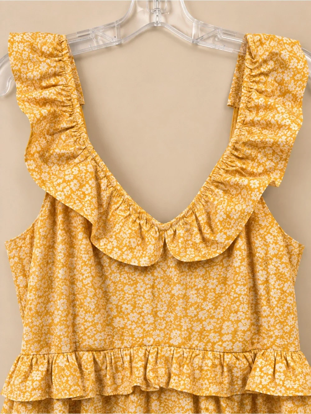 J.Crew Yellow Floral Ruffle Midi Dress 12P Petite NWOT